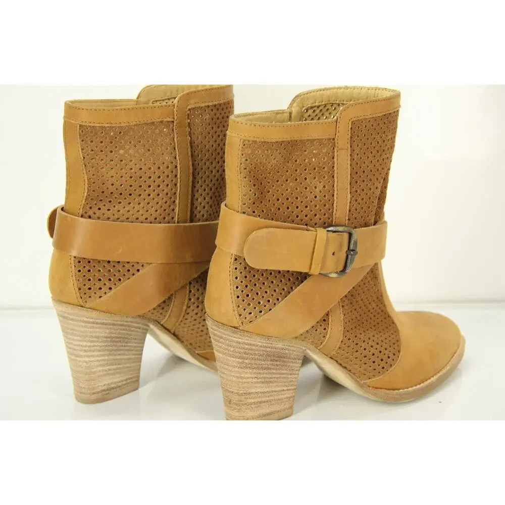 Aquatalia by Marvin K Brown Suede Fawn Ankle Boots Size 6.5 NIB Women's $495 Sz